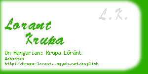 lorant krupa business card